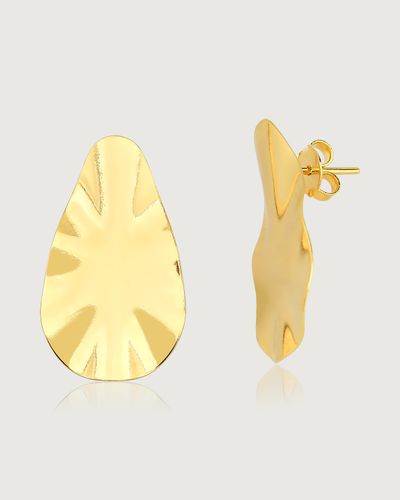 Brinco dourado gota orgânica