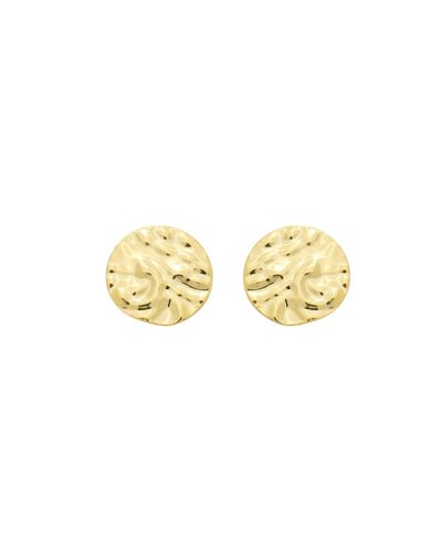 Brinco dourado redondo martelado M
