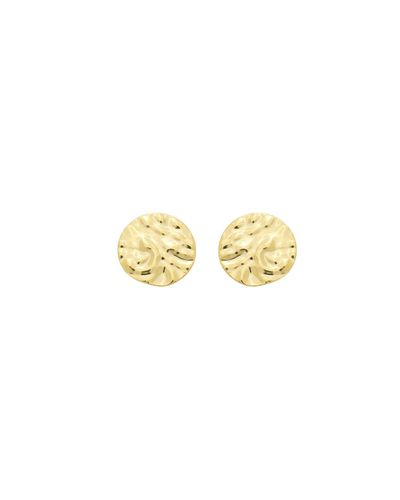 Brinco dourado redondo martelado P