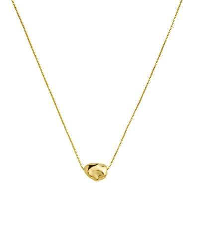 Colar dourado malha veneziana pingente oval 