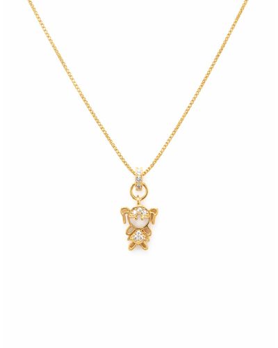 Colar dourado malha veneziana pingente filha
