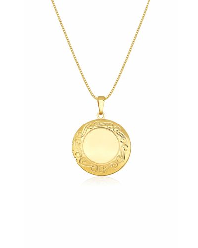 Colar relicário dourado redondo