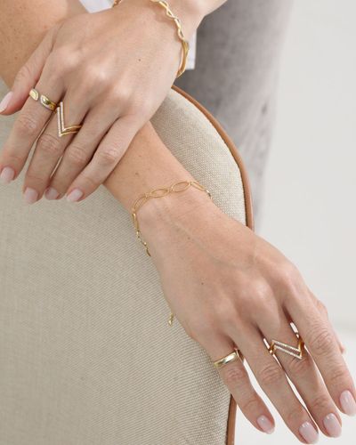 Pulseira dourada elos ovais