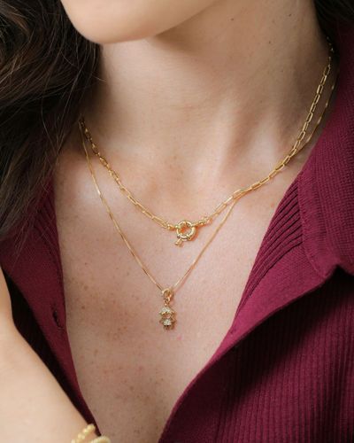Colar dourado elos cartier com fecho boia