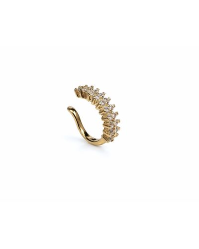 Piercing fake 2 filetes cravejados dourado ou prateado