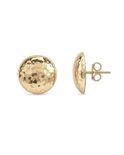 Brinco dourado botão texturizado