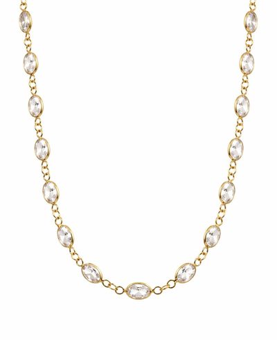 Choker dourada elos e cristais ovais 
