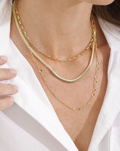 Colar dourado elos 3 em 1 