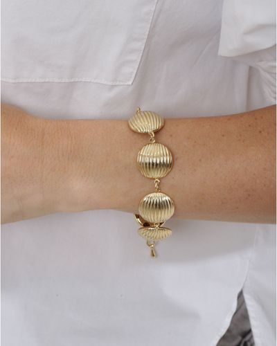 Pulseira  Meia Esfera Textura Banhada a ouro 18k