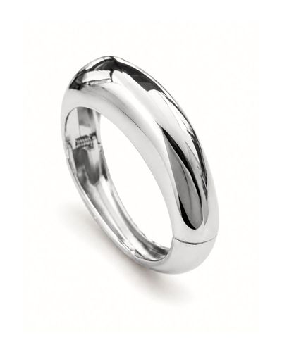 Bracelete prateado fino bold fecho mola