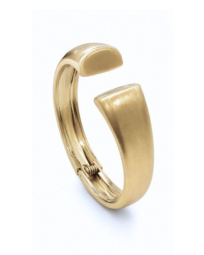 Bracelete dourado aberto acetinado fecho mola