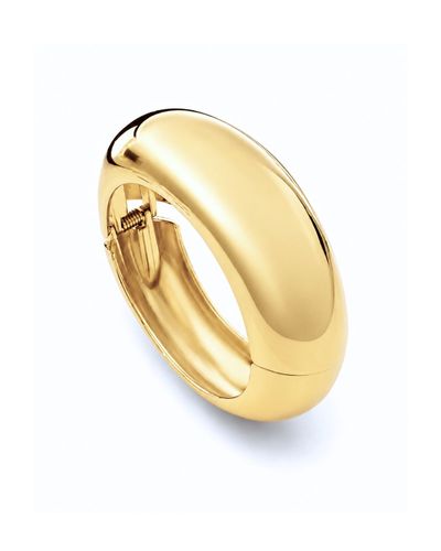 Bracelete dourado liso bold fecho mola
