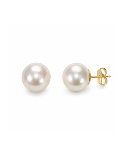 Brinco Dourado Bola de Pérola Banhado a Ouro 18k