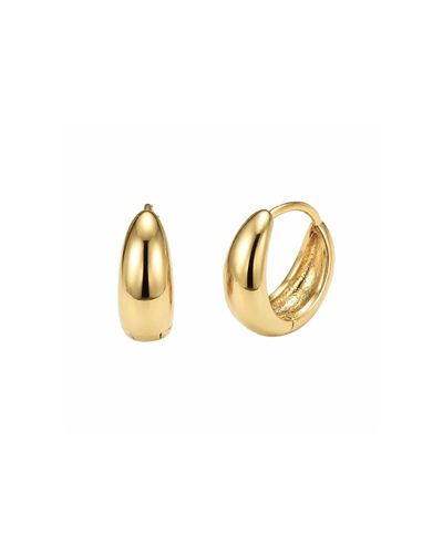 Brinco Argola Articulada Dourada Textura Lisa P