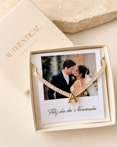 Pulseira riviera personalizada dourada