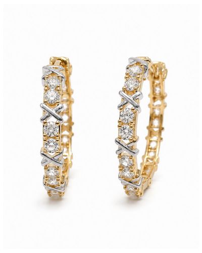 Argola dourada fecho click X 