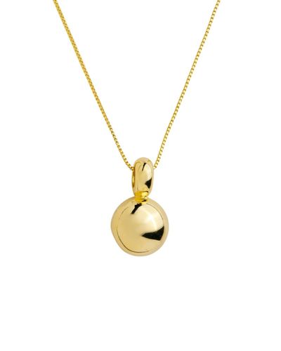 Colar dourado malha veneziana esfera 