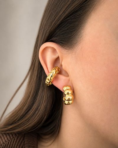 Piercing fake dourado tubo vazado