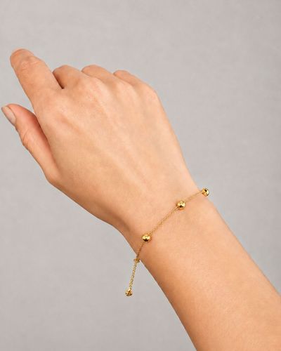 Pulseira elos 5 esferas dourada ou prateada