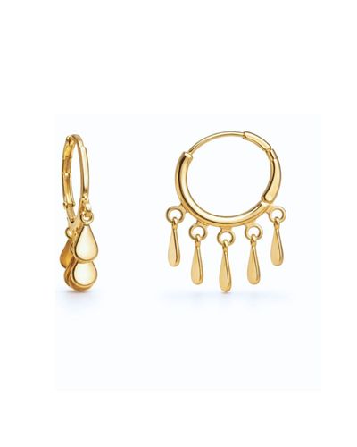 Argola dourada com pingentes gotas