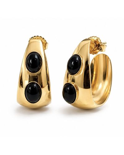 Argola bold com detalhe oval preto 