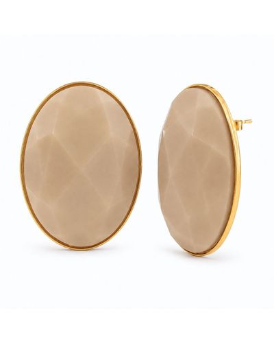 Maxi brinco oval nude