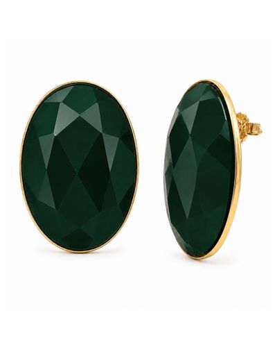 Maxi brinco oval verde