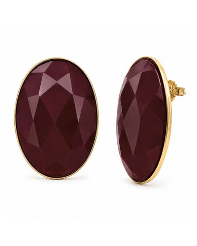 Maxi brinco oval vinho