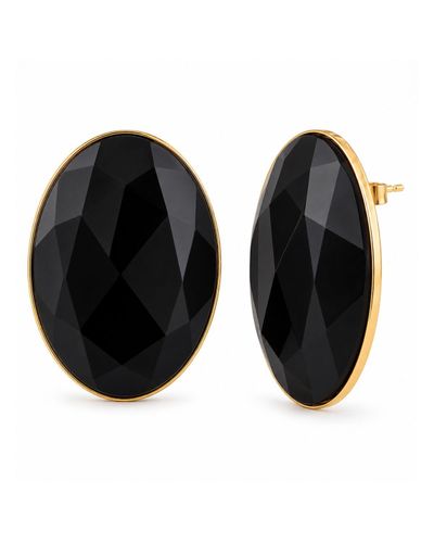 Maxi brinco oval preto
