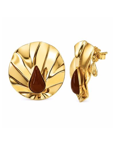Brinco redondo orgânico marrom