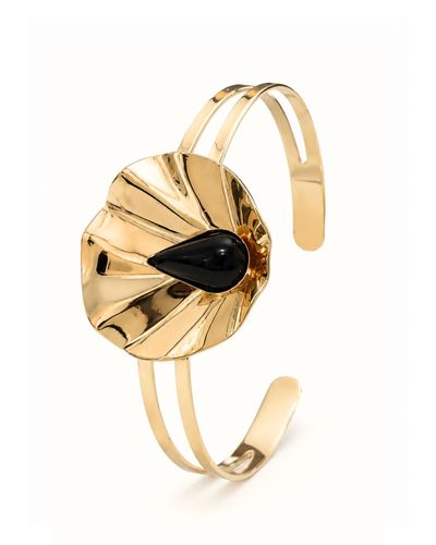 Bracelete 2 aros vazados orgânico preto