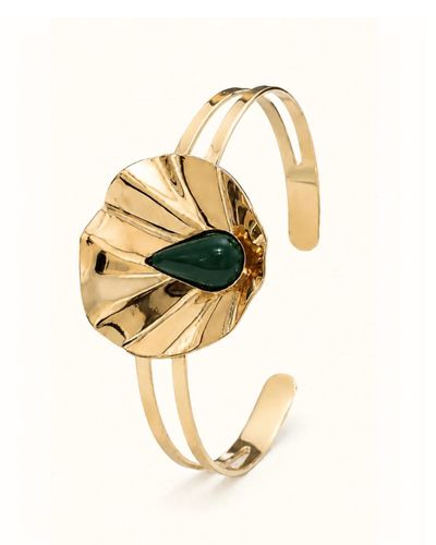 Bracelete 2 aros vazados orgânico verde