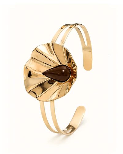 Bracelete 2 aros vazados orgânico marrom