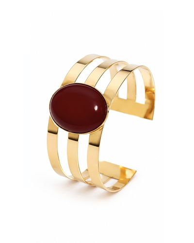 Bracelete Largo 3 Aros Vazados Bordo
