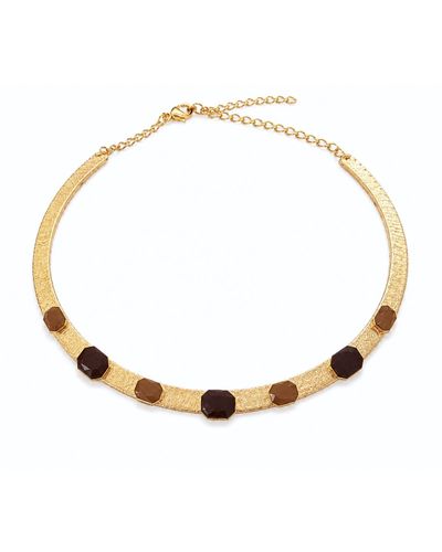 Choker aro rígido texturizado tons marrons
