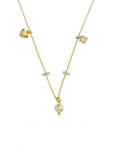 Colar Dourado Mini Elo Português Pingentes