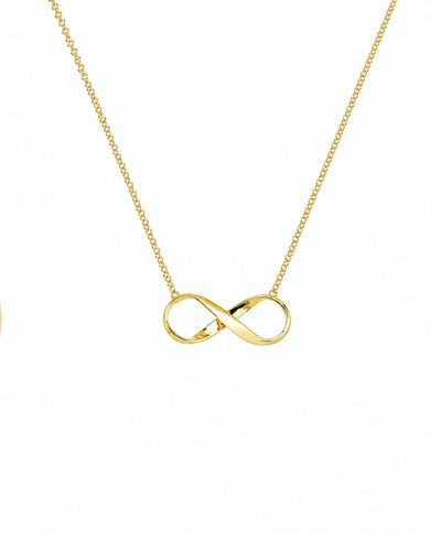 Colar dourado mini elo português pingente infinito