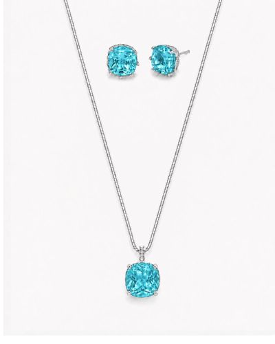 Conjunto Colar e Brinco Ponto de Luz Quadrado