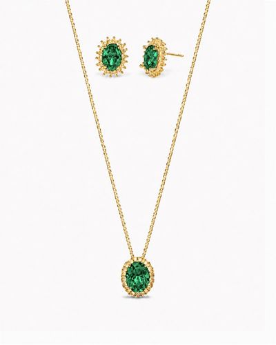 Conjunto Colar e Brinco Ponto de Luz oval