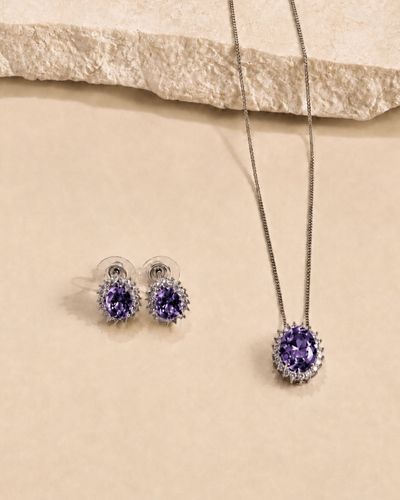 Conjunto Colar e Brinco Ponto de Luz oval