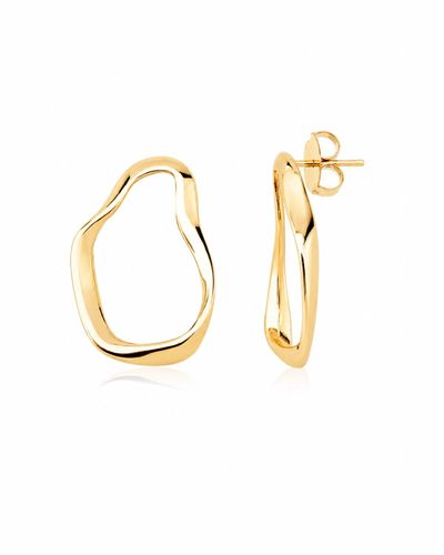 Brinco orgânico banhado a ouro 18k