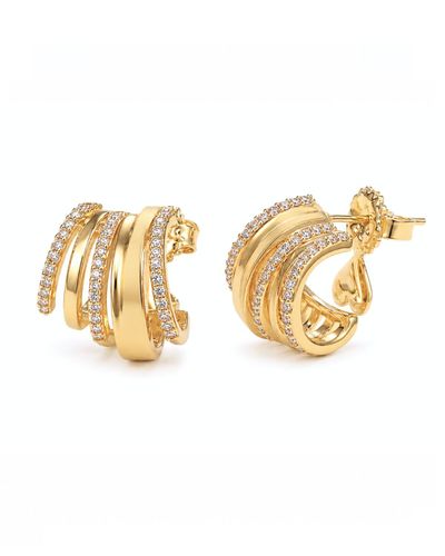 Brinco ear hook 5 aros detalhes cravejados