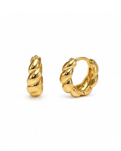Argola Croissant Dourada com Fecho Click P