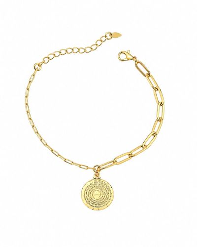 Pulseira dourada elos cartier pingente oração