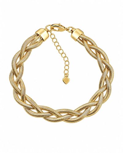 Pulseira dourada malha alemã trançada