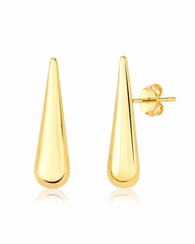 Brinco dourado gota alongada 