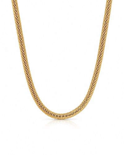 Colar dourado malha esteira redonda