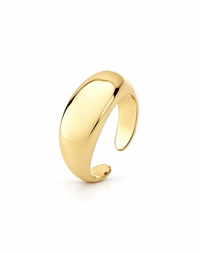 Anel Dedinho Bold Textura Lisa Dourado 