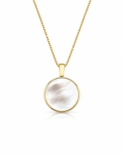 Colar dourado pingente  madre pérola 