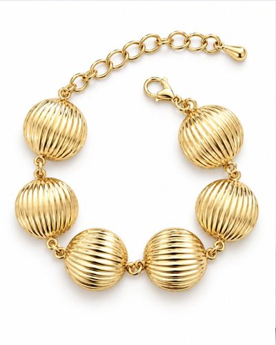 Pulseira dourada meia esfera 